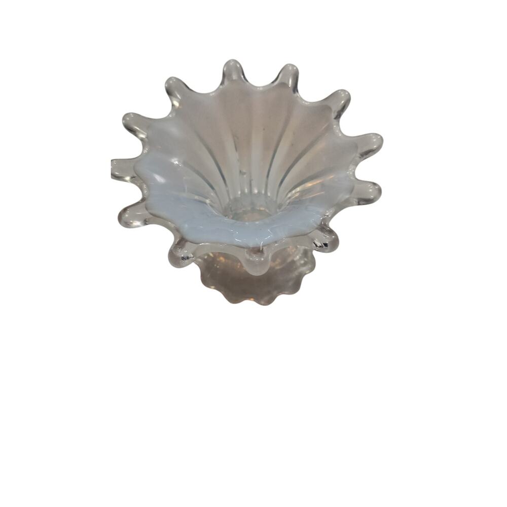 Fostoria White Opalescent Heirloom Glass candle holder.
